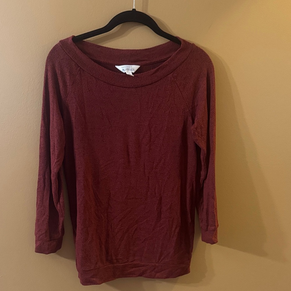 Market & Spruce Maroon Blouse